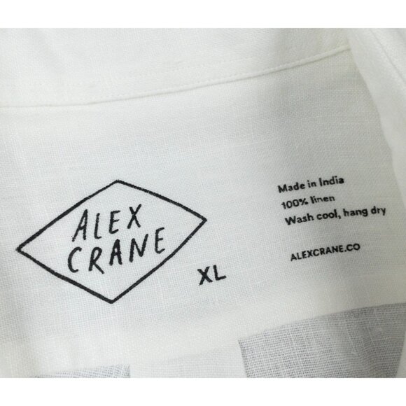 Alex Crane Ola Linen Shirt Men's XL White Short Sleeve Casual Button-Up Travel - Picture 3 of 10